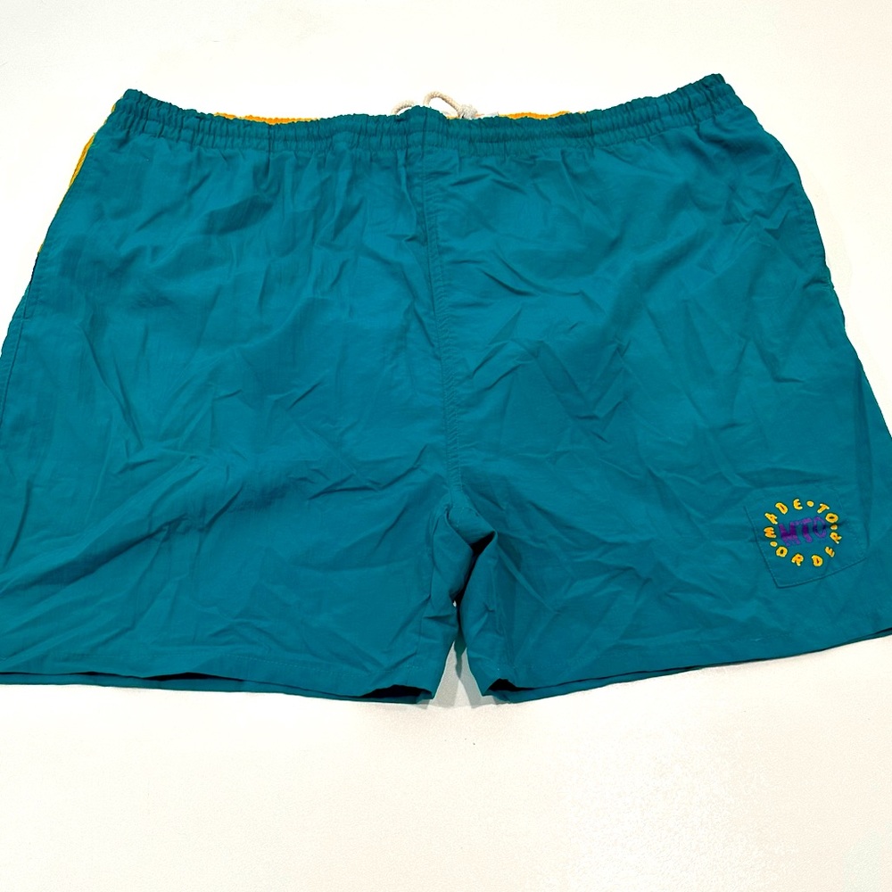 MTO Surf Y2K 90’s Nylon Vibrant Swim Drawstring Shorts Men’s size XL